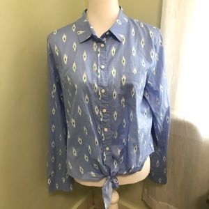 J Crew button up long sleeve pattern top